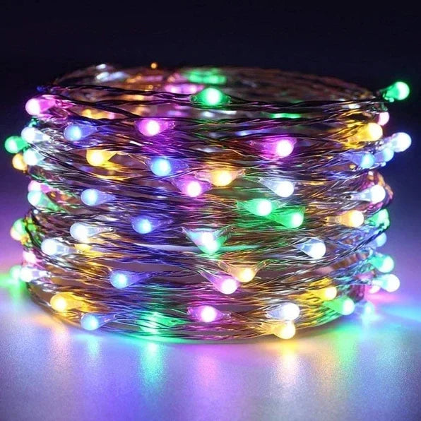 guirlande lumineuse led en fil de cuivre pour décoration festive