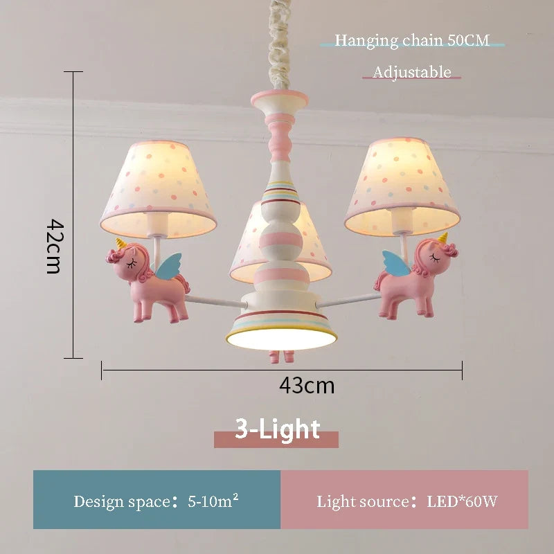 lustre carrousel pour chambre d'enfant moderne et romantique