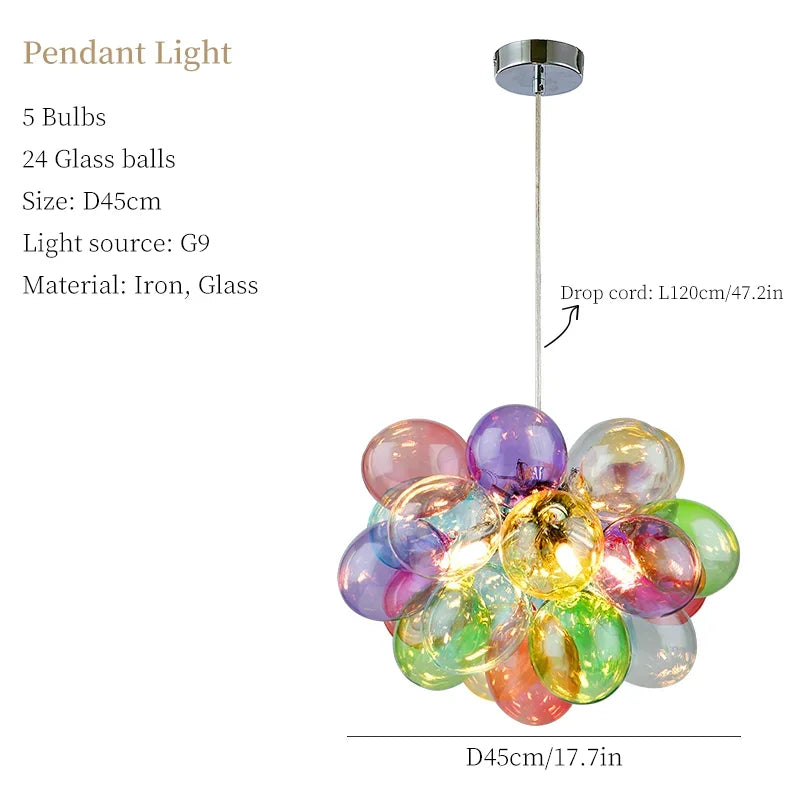 suspension moderne en verre créatif pour décoration intérieure