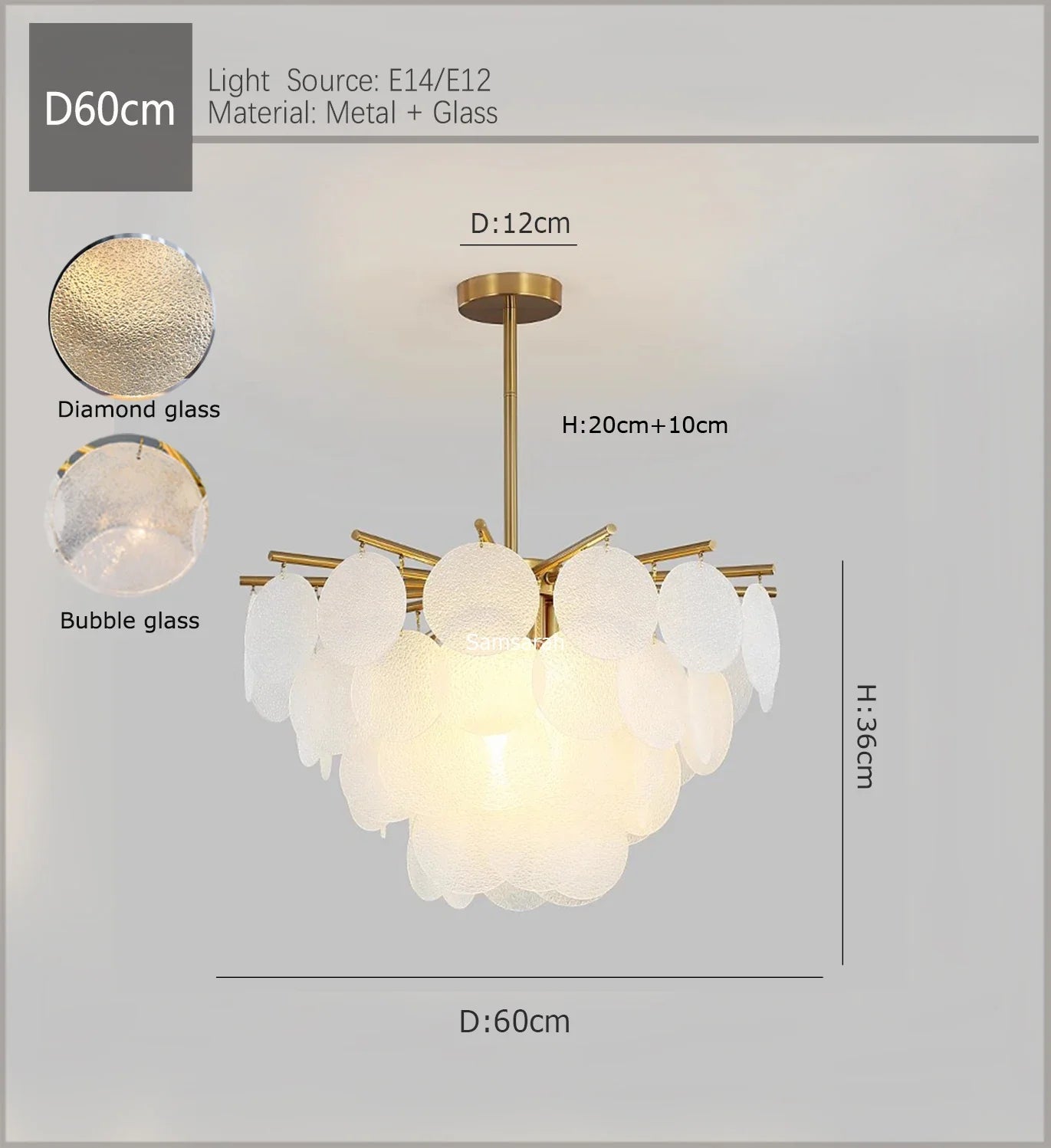 lustre en verre de luxe pour décoration intérieure élégante
