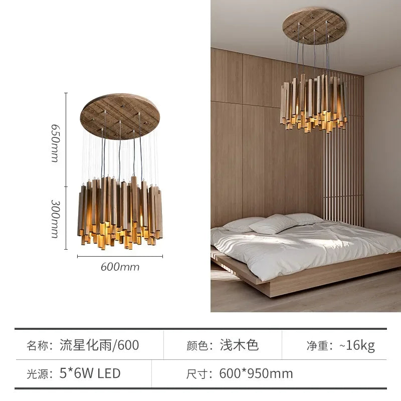 Lustre de Restaurant chinois en bois massif
