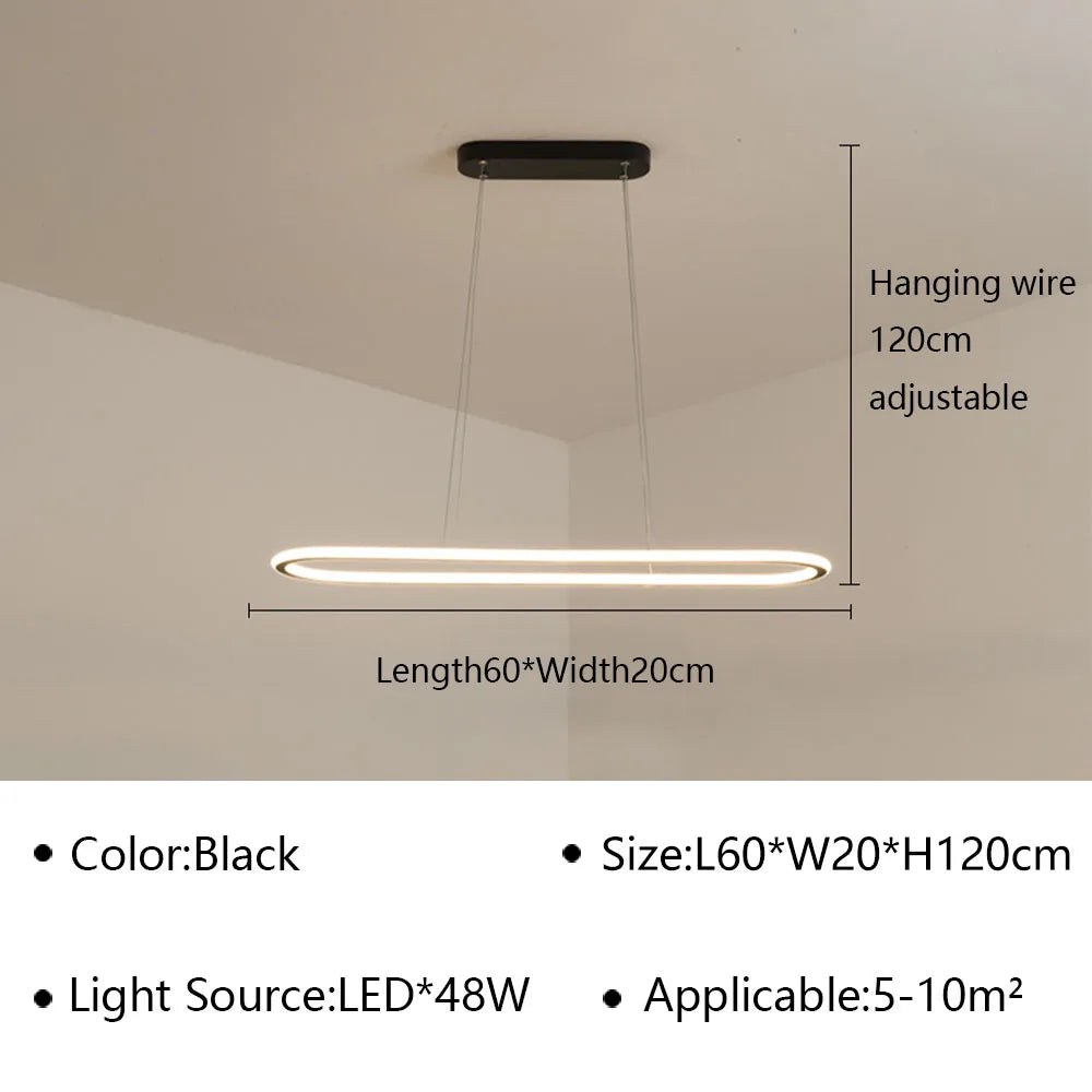 suspension moderne à LED pour décoration intérieure élégante