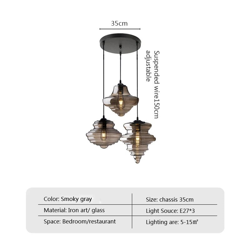 Suspension en verre de style industriel