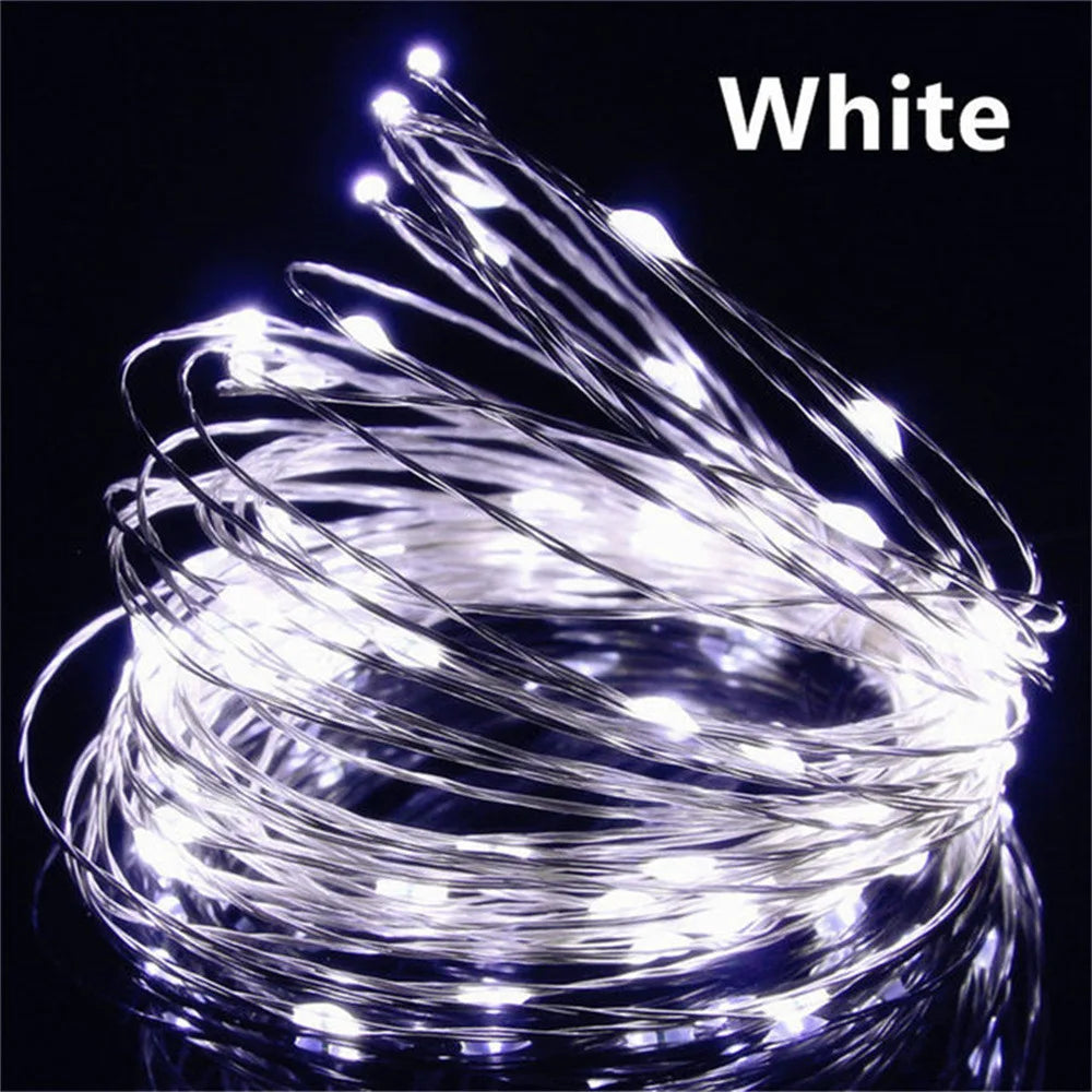 guirlande lumineuse led usb en cuivre argent pour décorations de fête