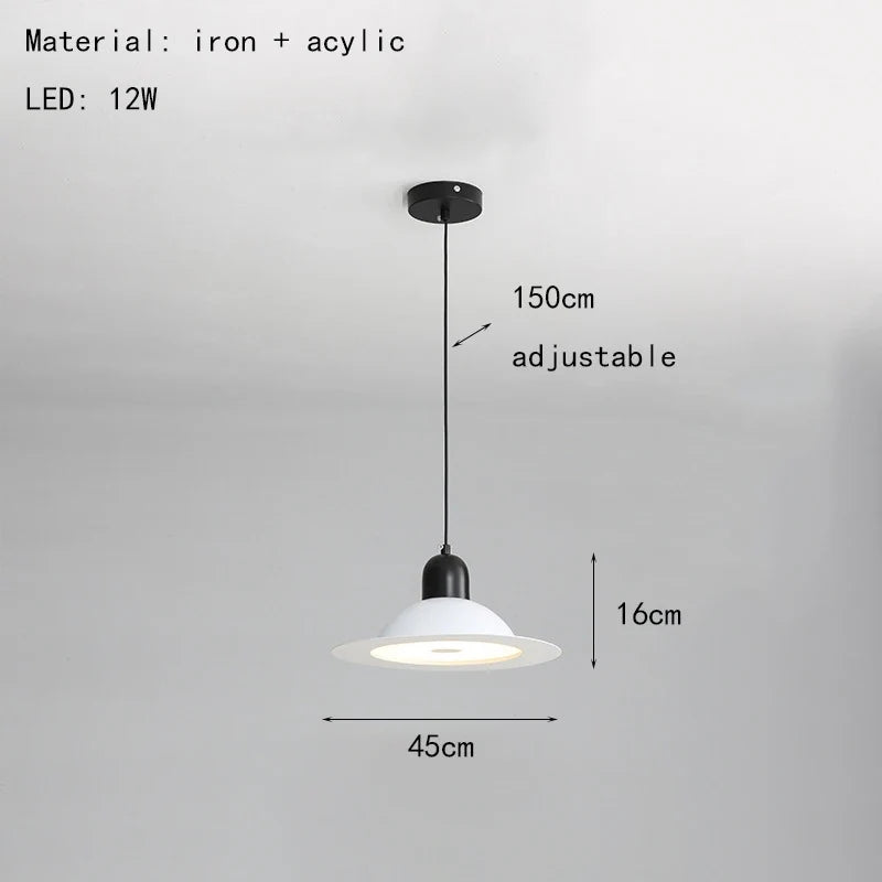 suspension led en métal avec lumière modifiable