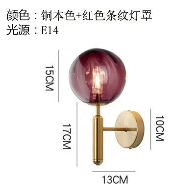 Applique nordique chambre moderne à côté de boule de verre applique murale LED luminaire applique éclairage salle de bain miroir escalier lumière Luminaria