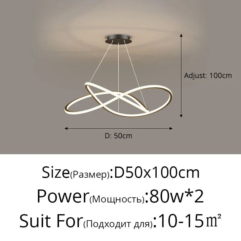 Lustre led arrondi pour décoration intérieure
