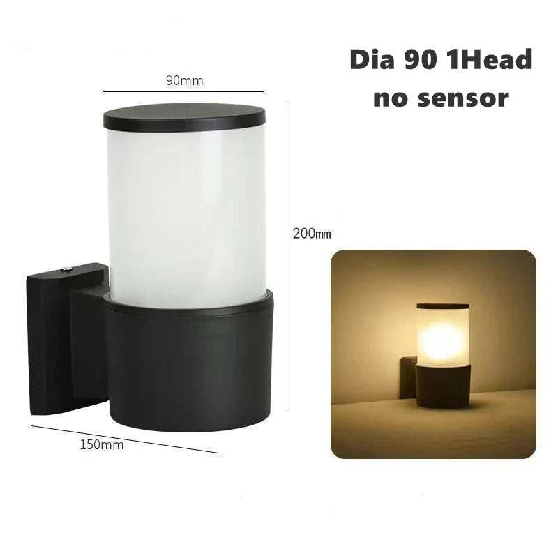 E27 LED applique extérieure capteur haut vers le bas verre aluminium étanche jardin lumière couloir rue extérieur applique murale 110V 220V