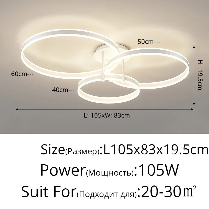 lustre led en acrylique avec lumières haut et bas