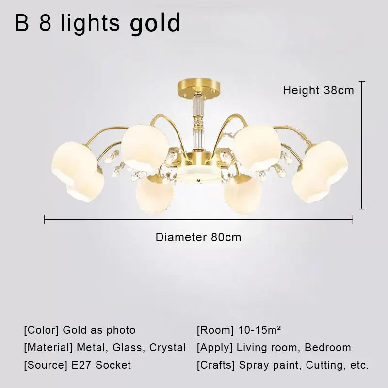lustre en cristal nordique à led pour décoration intérieure moderne