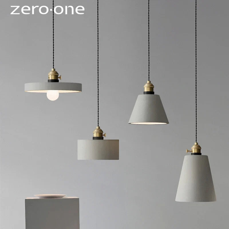 Luminaires suspendus LED en ciment nordique