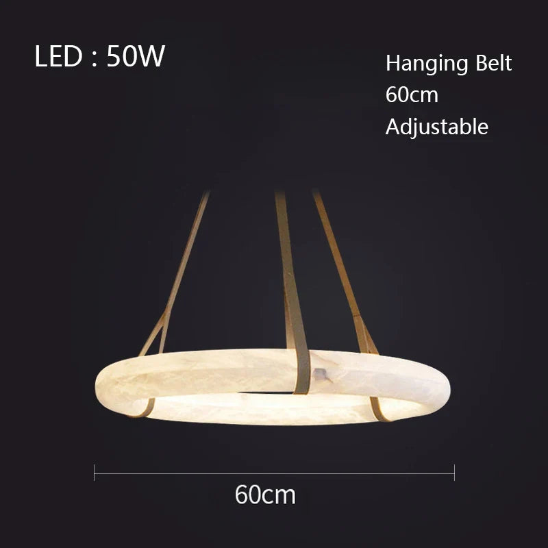 lustre led en cuivre et marbre naturel luxueux minimaliste