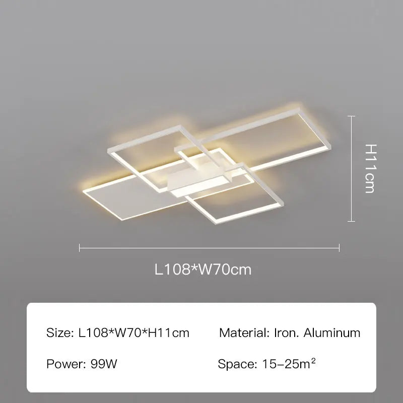plafonnier led moderne design rectangulaire minimaliste lumineux