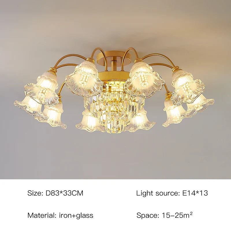 lustre rétro en cristal pour décoration intérieure élégante