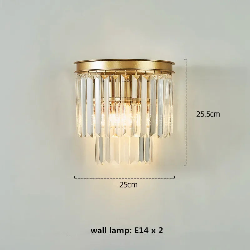 lustre rétro en métal avec chaîne suspendue et cristal