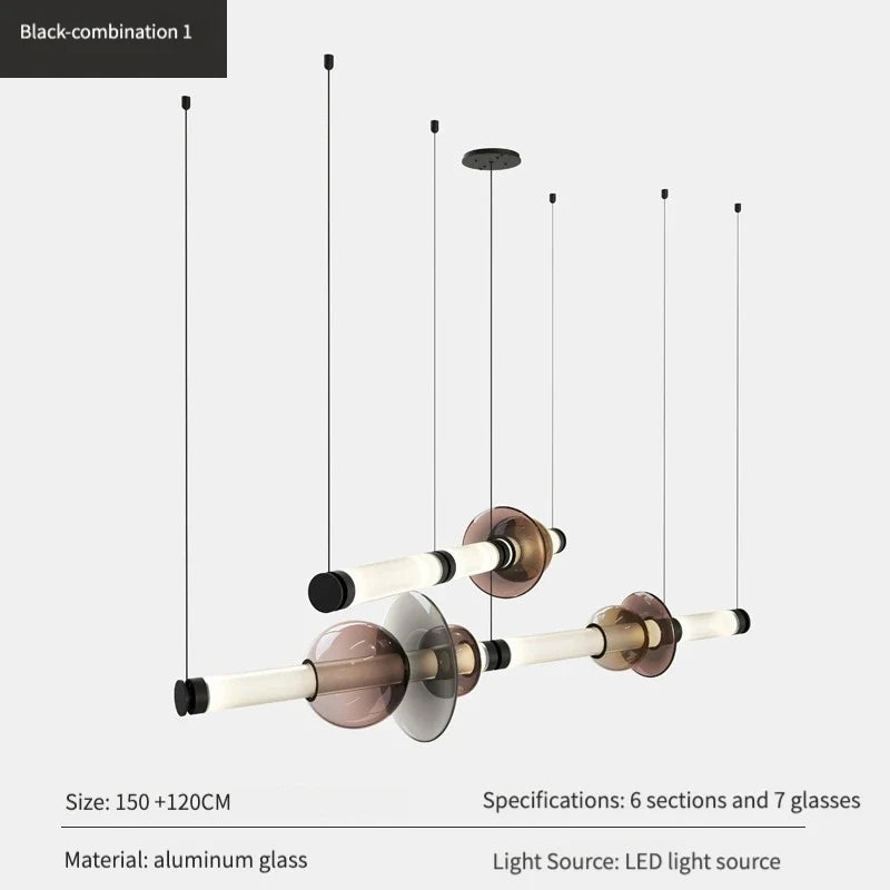 Suspensions design LED en verre de styliste du Canada