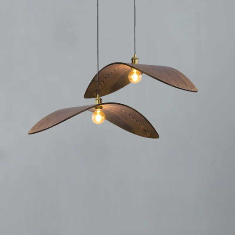 Suspension Imitation bois lampe de salle à manger cuisine Restaurant Bar lampe suspendue chapeau de paille décor à la maison luminaires E27