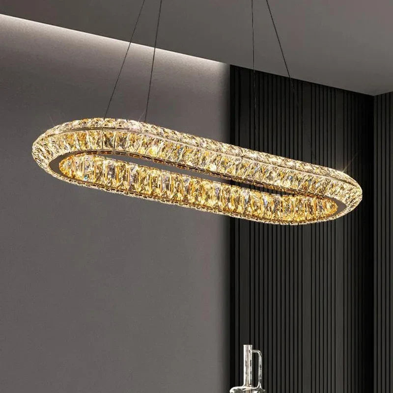 lustre de luxe en cristal led pour hôtel et bar