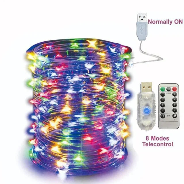 guirlande lumineuse led en fil de cuivre pour décorations festives