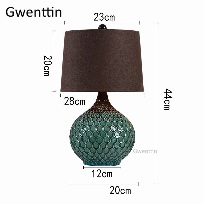 lampes de table en céramique vintage avec éclairage led moderne