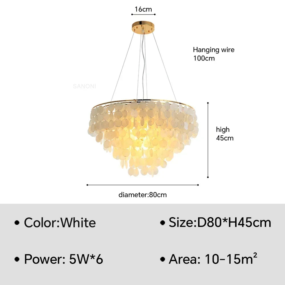 lustre moderne en coquillage design créatif pour intérieur élégant