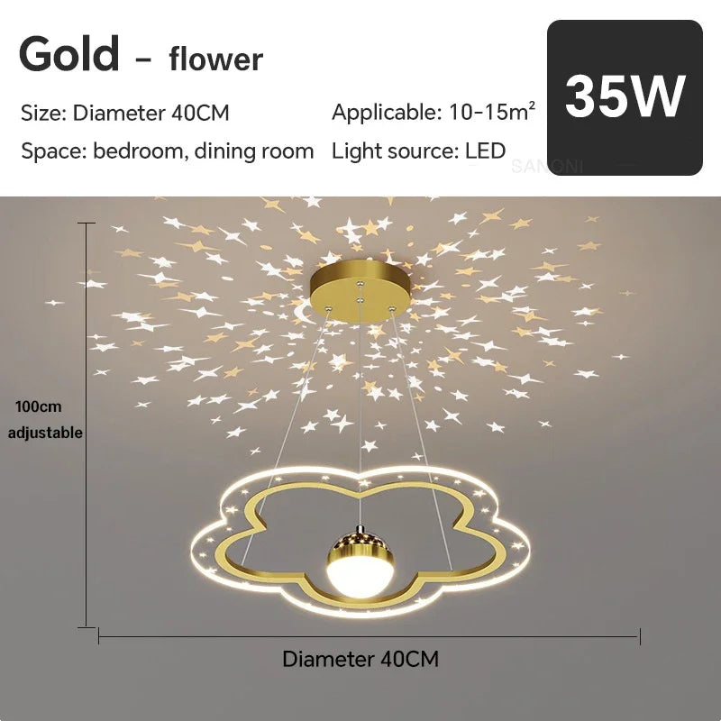 lustre led moderne nuage fleur éclairage ciel étoilé intérieur