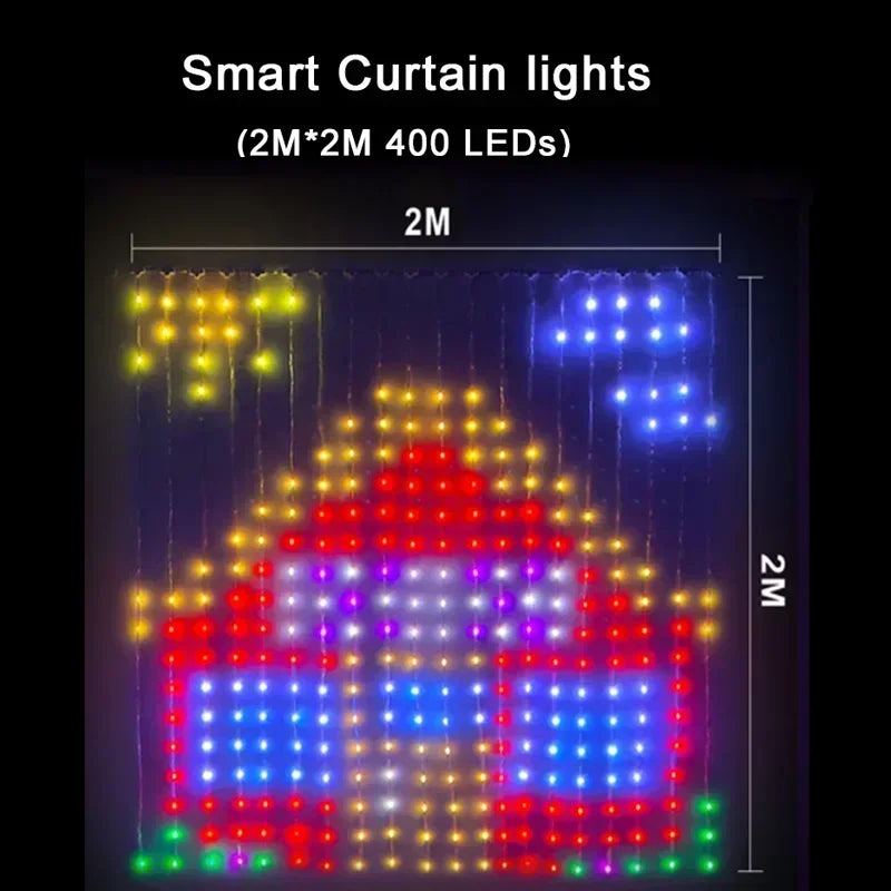 guirlande lumineuse intelligente 400 led bluetooth musique décorative
