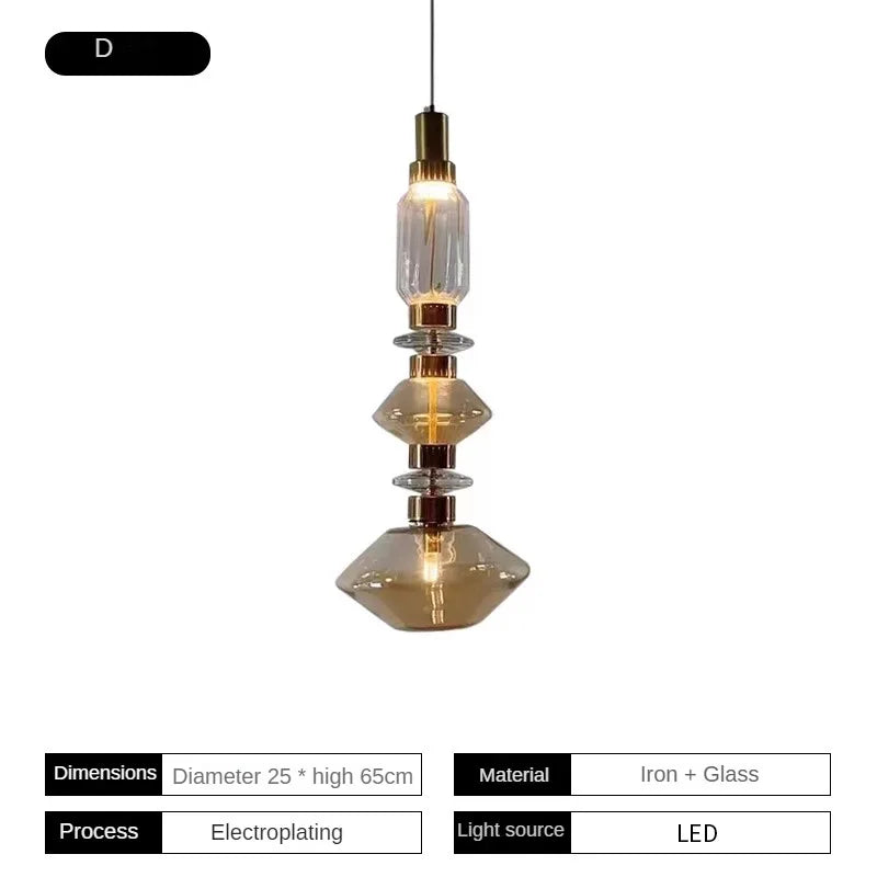 suspension décorative en verre style post-moderne pour divers espaces