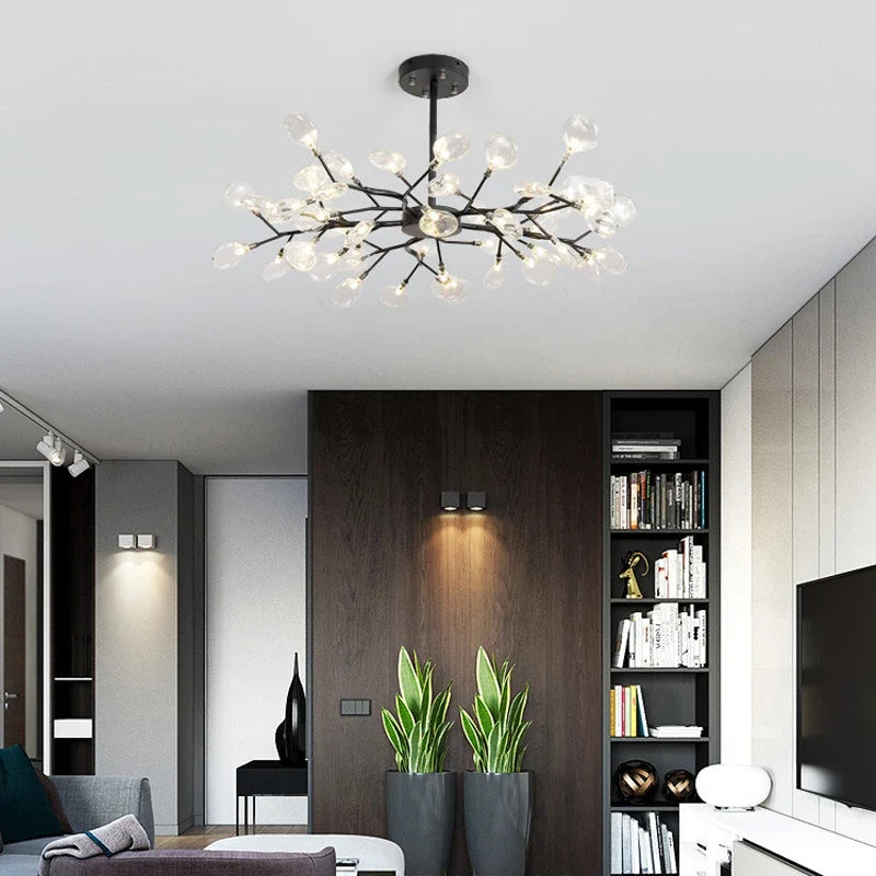 lustre moderne vintage luciole branche suspension éclairage