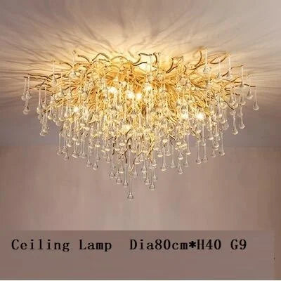 lustre en cristal led de luxe moderne simple intérieur