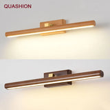 lampe de miroir scandinave en noyer noir led applique murale