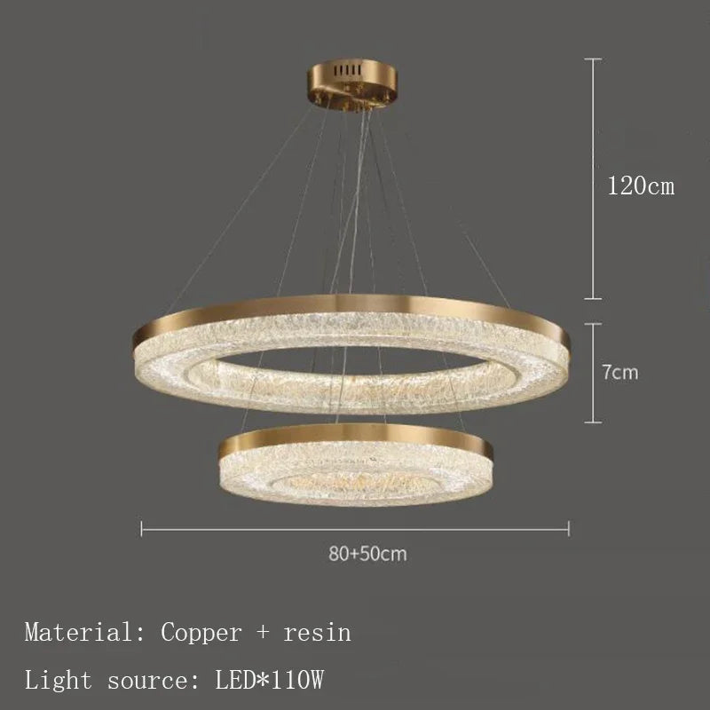 suspension minimaliste en résine de cuivre avec télécommande moderne