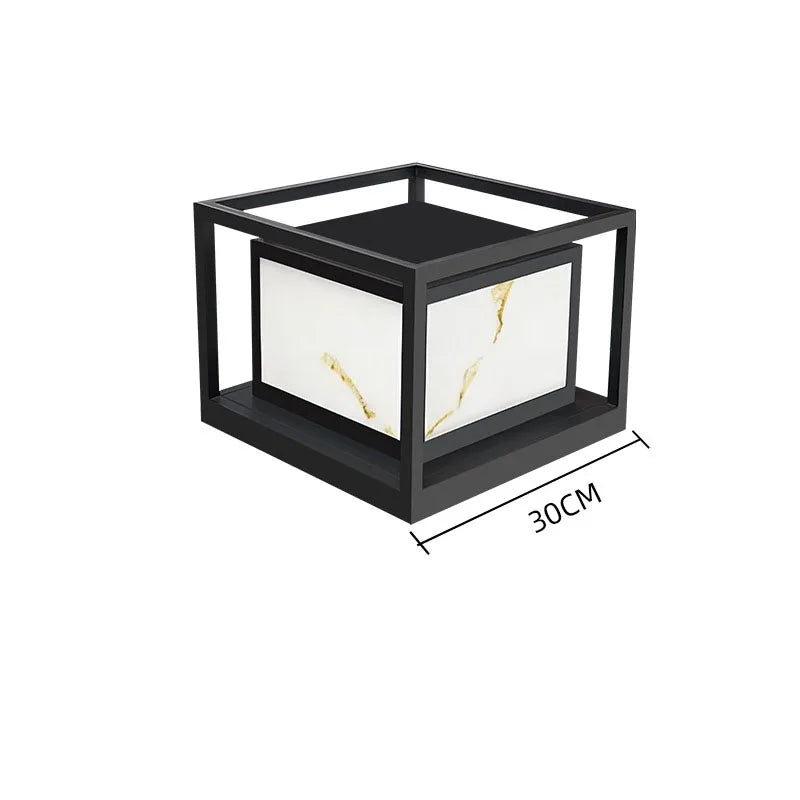 lampe de jardin en marbre solaire étanche pour extérieur