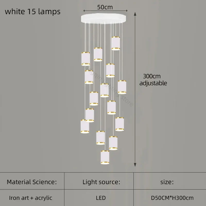 lustre moderne led pour escalier et intérieur contemporain