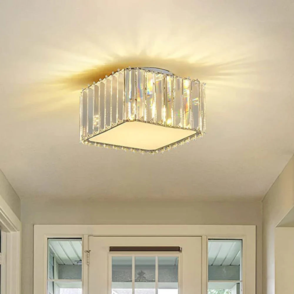 Moderne Simple Cristal Lampe Carrée Plafond Lustre De Luxe Plafonniers Salon Chambre Décorative Led Éclairage Intérieur