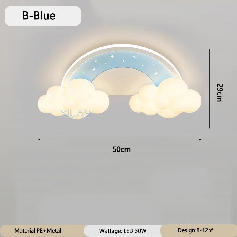 Children Light Modern Cloud Bedroom Ceiling Lamps White PE Sconces Warm Astronaut Chandelier Light for Child Baby Room Decor