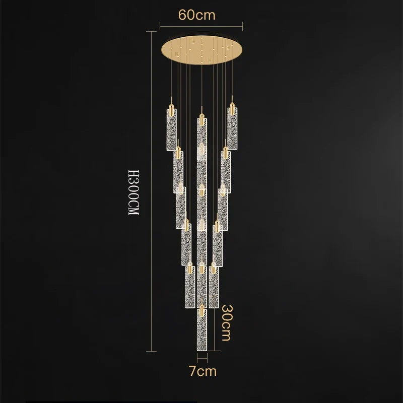 Lustre design Nordique à suspensions dorées tombantes