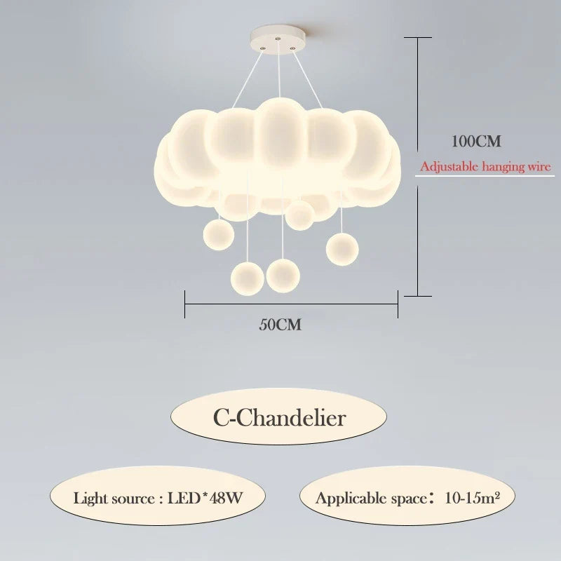 lustre moderne nuages romantique pour chambre enfant décoration intérieur