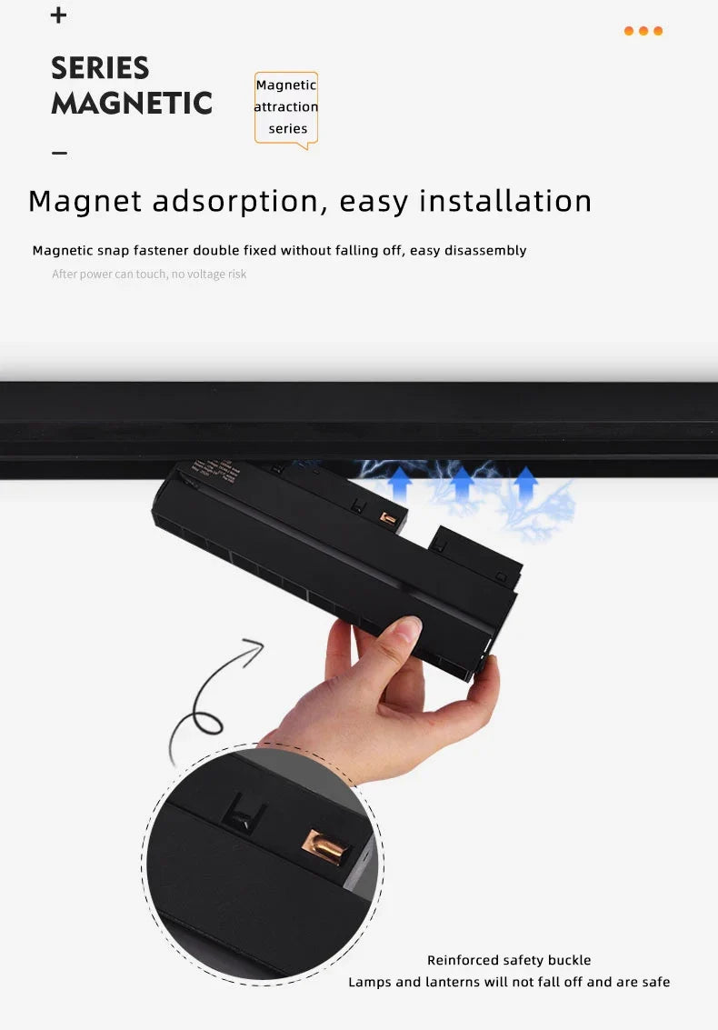 lampe led magnétique intensité variable sans bordure rails surface zigbee