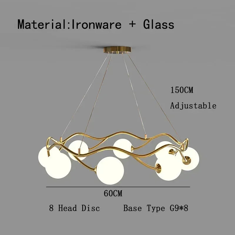 suspension modernes en verre de lait magique de haricot