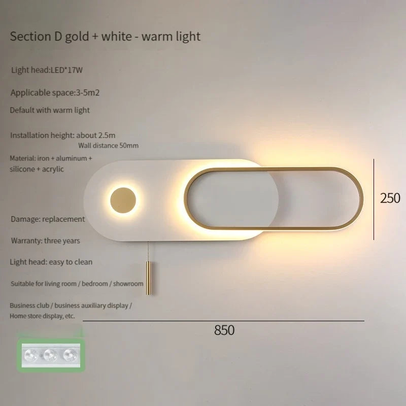 applique murale led moderne pour hôtel et éclairage domestique