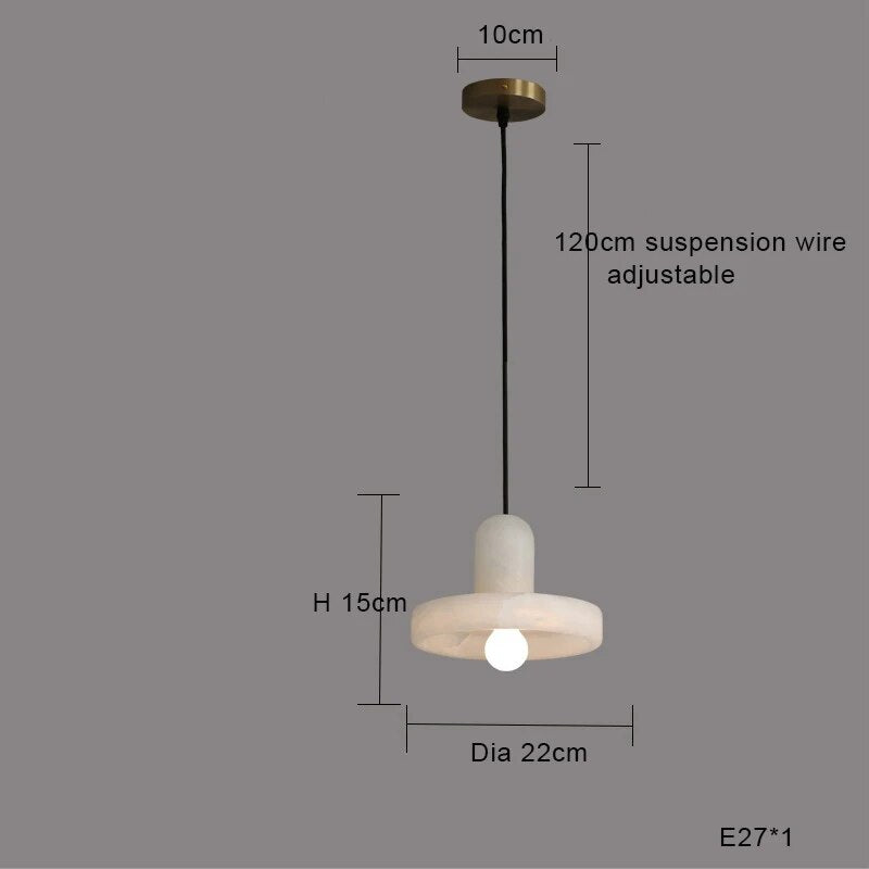 Lampe suspension marbre LED minimaliste