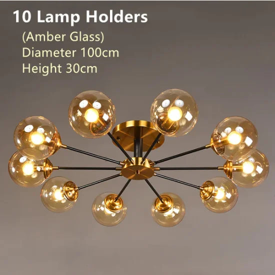 lustre moderne en verre boule pour un éclairage élégant
