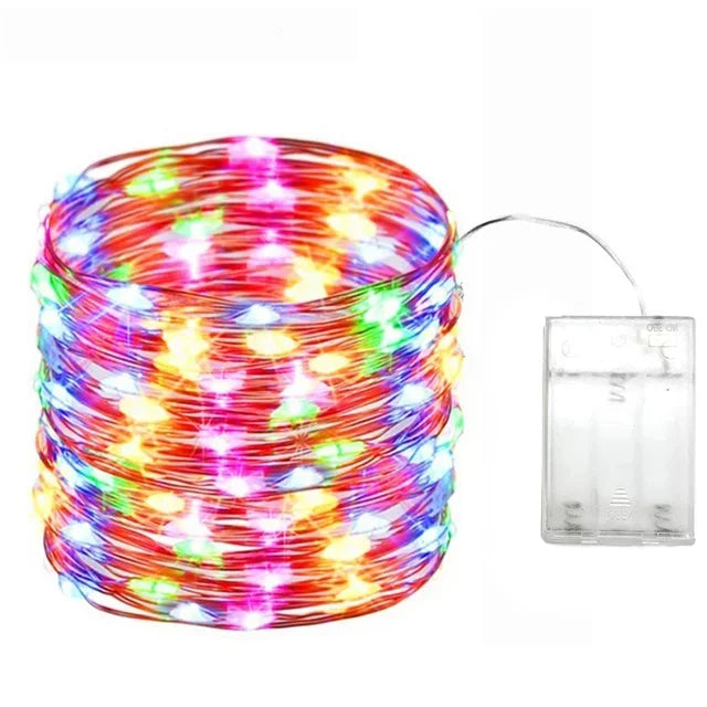 guirlande lumineuse led avec fil de cuivre pour décoration festive et chaleureuse