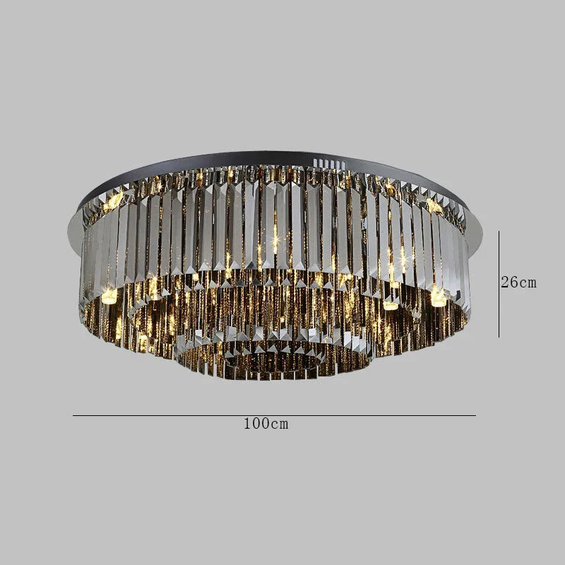 plafonnier led de luxe en cristal rond moderne