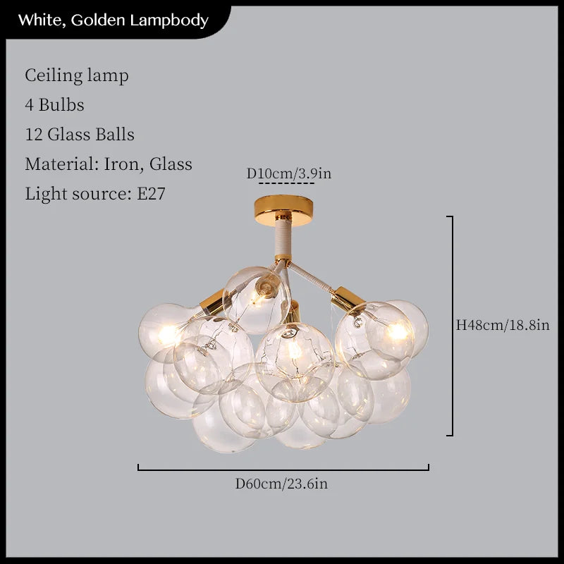 suspension moderne en verre pour décoration intérieure élégante