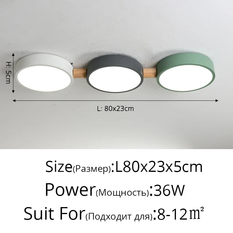 plafonniers créatifs macaron en bois pour indoorlighting led multicolore
