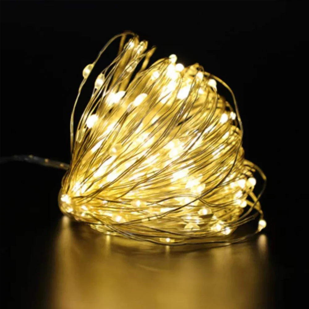guirlande lumineuse led en fil de cuivre étanche à piles décorative
