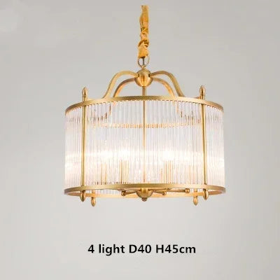 lustre moderne en cuivre avec tubes de verre led