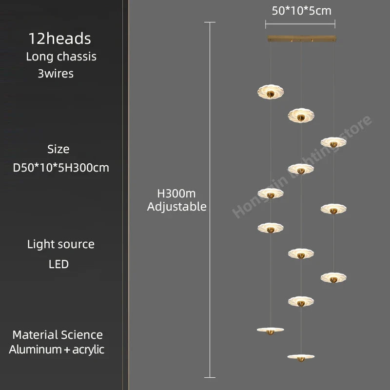 lustre moderne à led pour éclairage intérieur élégant